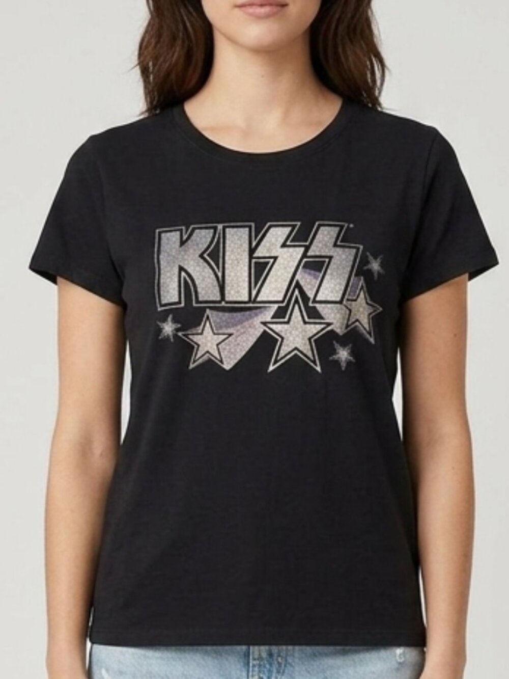 KISS Black Band Tee with Shooting Stars